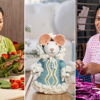 Sjaal met Verhaal: werkgelegenheid voor 2.500 vakmensen in Nepal Sjaal met Verhaal: werkgelegenheid voor 2.500 vakmensen in Nepal